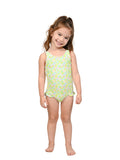 Little girls' side ruffle one piece swim suit
