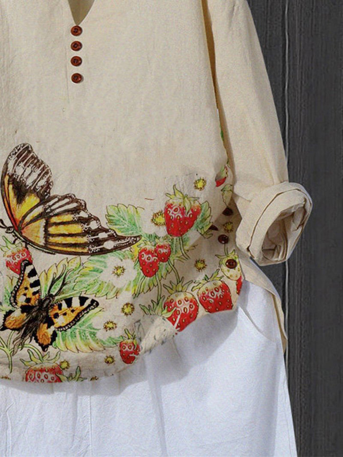 Long Sleeve Floral Vintage Shirts & Tops