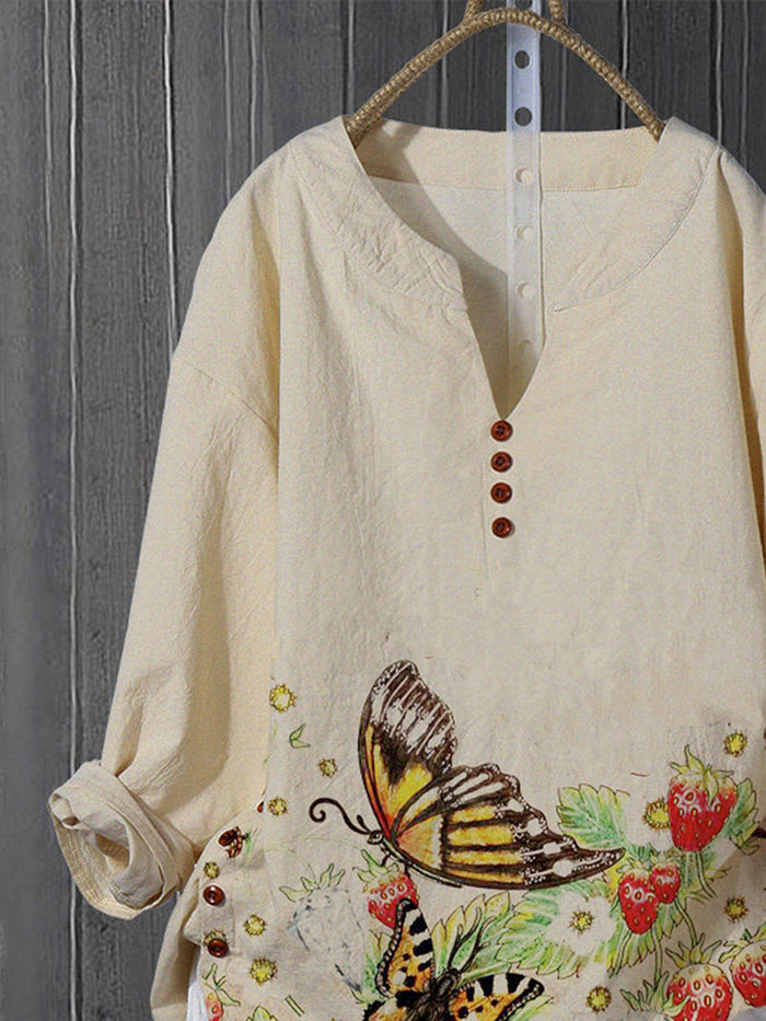 Long Sleeve Floral Vintage Shirts & Tops