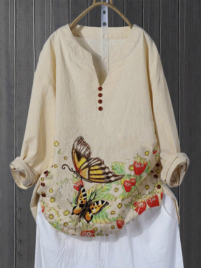Long Sleeve Floral Vintage Shirts & Tops