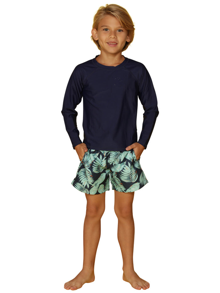 Loose fitting sun shirt / rash guard in navy color
