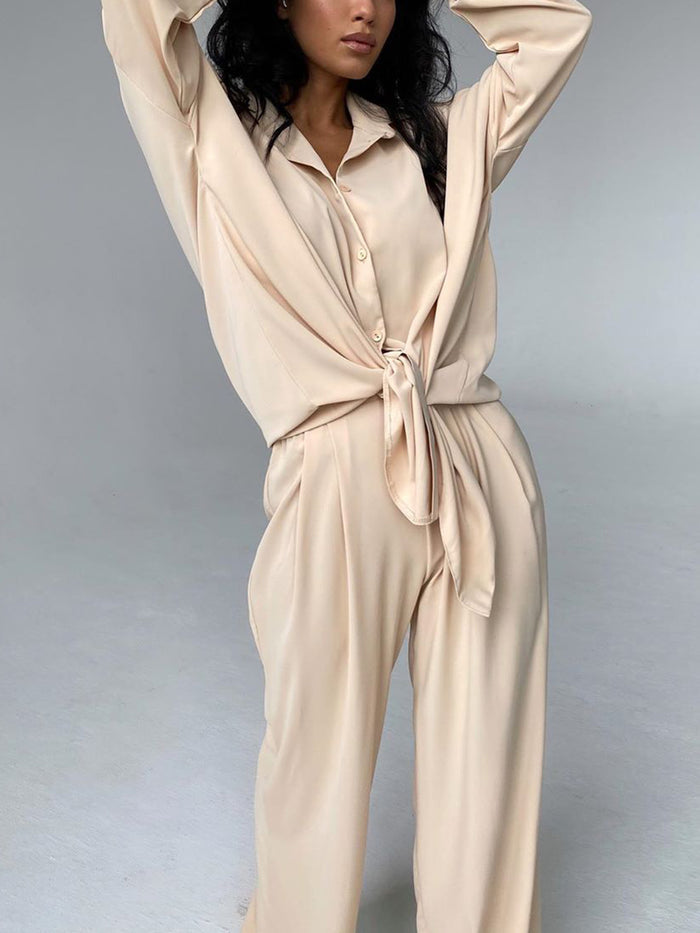 Loose Long Sleeve Shirt Casual Trousers Women's Suit