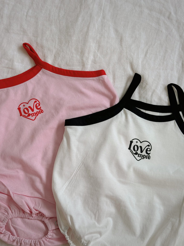 Love More Babygirl Bodysuit White - Sun Peony Coconut