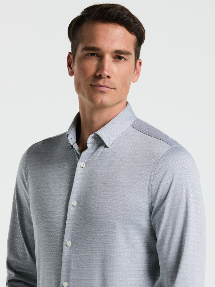 Slim Fit Dobby Knit Shirt (Moonlight Ocean)