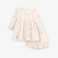 Magical Mouse Cameo Stripe Mini Cord Lace Collar Dress + Bloomer Se