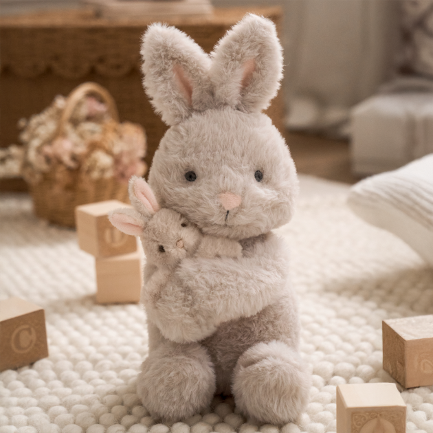 Mama + Baby Bunny Plush Rattle Toy Set