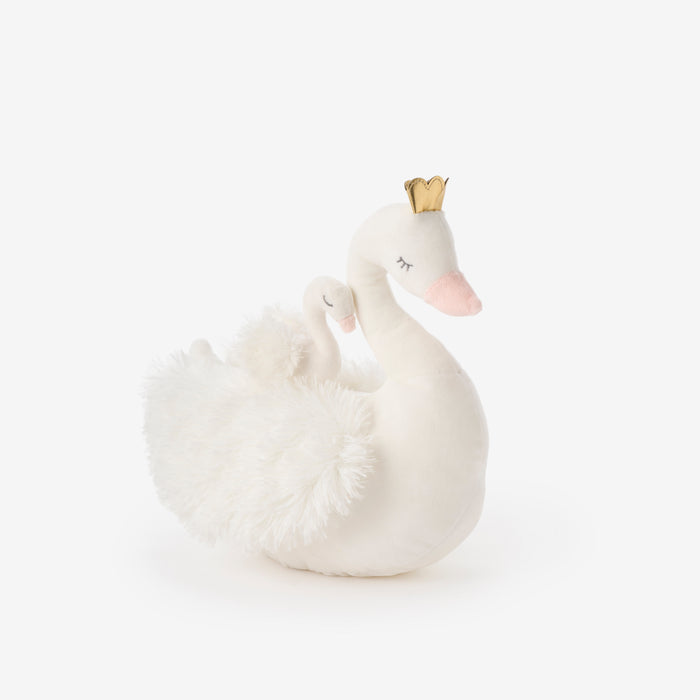Mama + Baby Swan Plush Toy Set