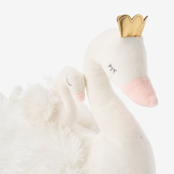 Mama + Baby Swan Plush Toy Set