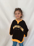 Manhattan NY sweatshirt (Black x Mustard) - Sun Peony Coconut
