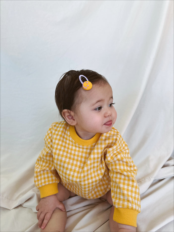 Margaret Gingham Top + Bloomer Set Yellow - Sun Peony Coconut