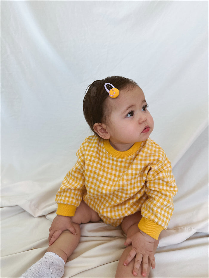 Margaret Gingham Top + Bloomer Set Yellow - Sun Peony Coconut