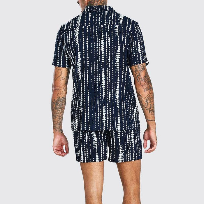 Men Casual Printed Two-Piece Suit