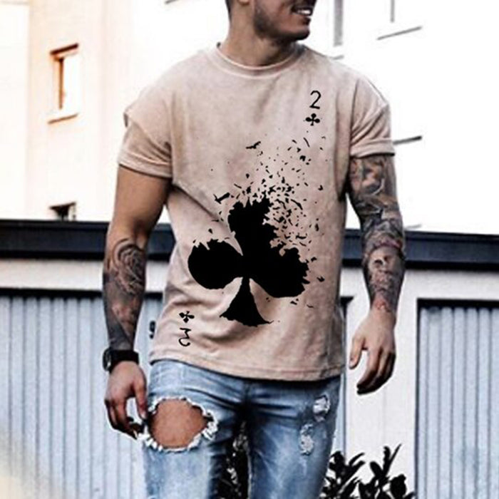 Men'S Cotton Fashion Letter Print Short Sleeve T-Shirt