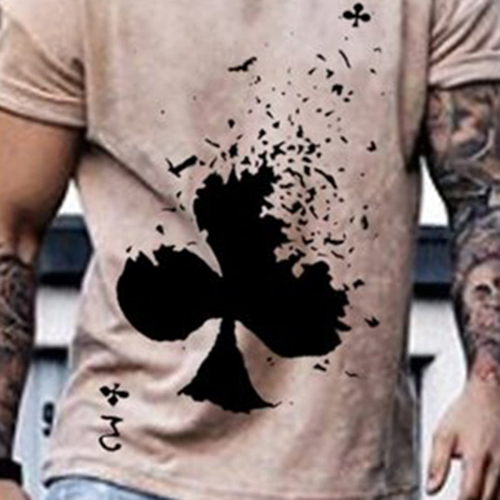 Men'S Cotton Fashion Letter Print Short Sleeve T-Shirt