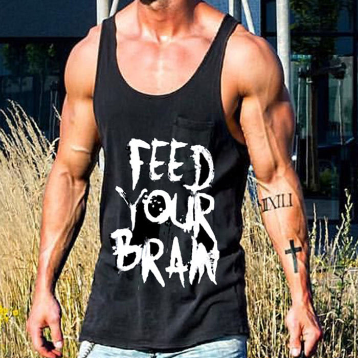 Men'S Fashion Casual Letter Print Vest