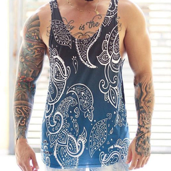 Men'S Holiday Style Gradient Print Vest