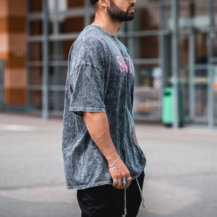Men'S Round Neck Fashion Printed Short-Sleeved T-Shirt
