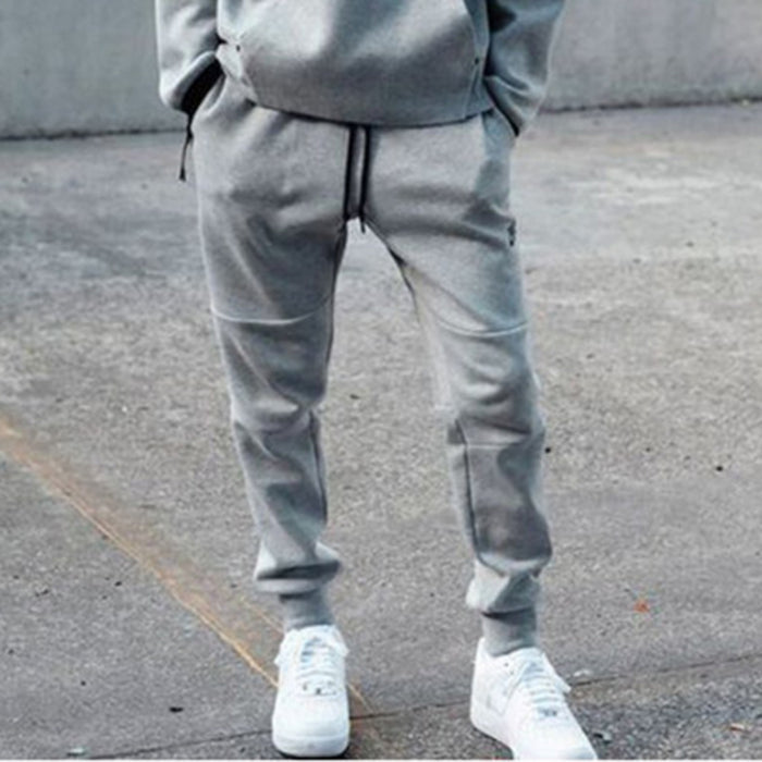 Men'S Round Neck Solid Color Sports Suit