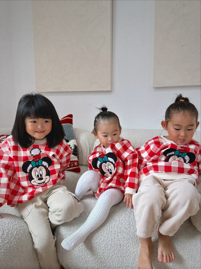 Merry Merry Gingham Baby Onesie Apple - Sun Peony Coconut