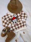 Merry Merry Gingham Sweatshirt Cinnamon - Sun Peony Coconut