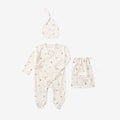 Neutral Safari Print Organic Cotton Pointelle Layette 2 Pc Gift Set