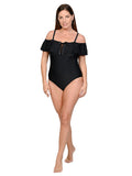 Off-the-shoulder one piece bathing suit