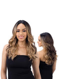 Ombre Long Curly Equal Synthetic Hair Wig 5" Deep Part