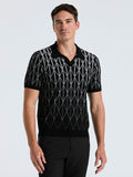 Ombre Pattern Polo Sweater (Black)