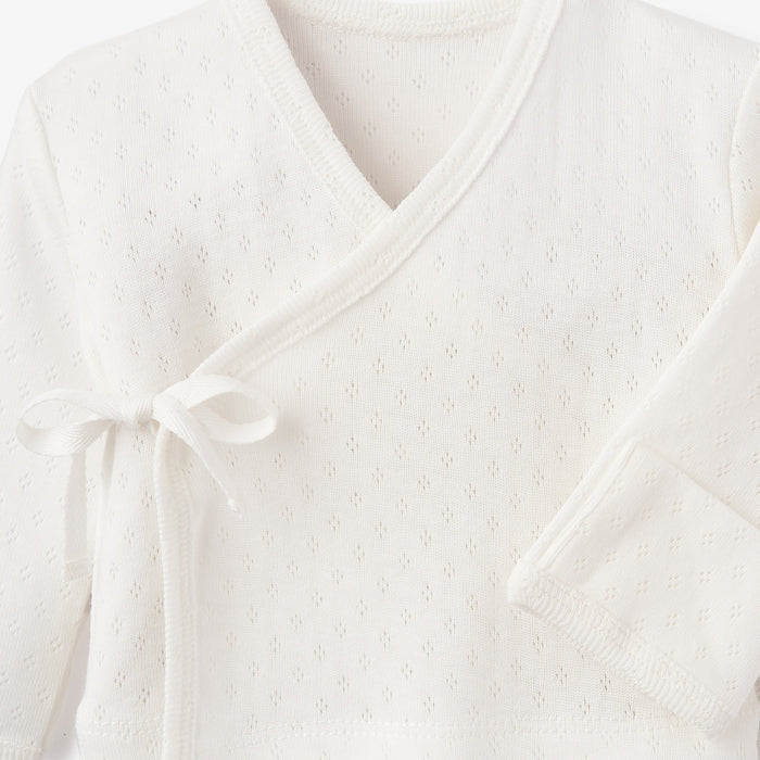 Organic Cotton Pointelle 3 Pc Preemie Layette Set w. Gift Box