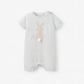 Pale Blue Bunny Knit Shortall Romper