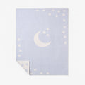 Pale Blue Celestial Feather Knit Baby Blanket