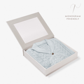 Pale Blue Horseshoe Cable Knit Cardigan & Hat Baby Boxed Gift Set