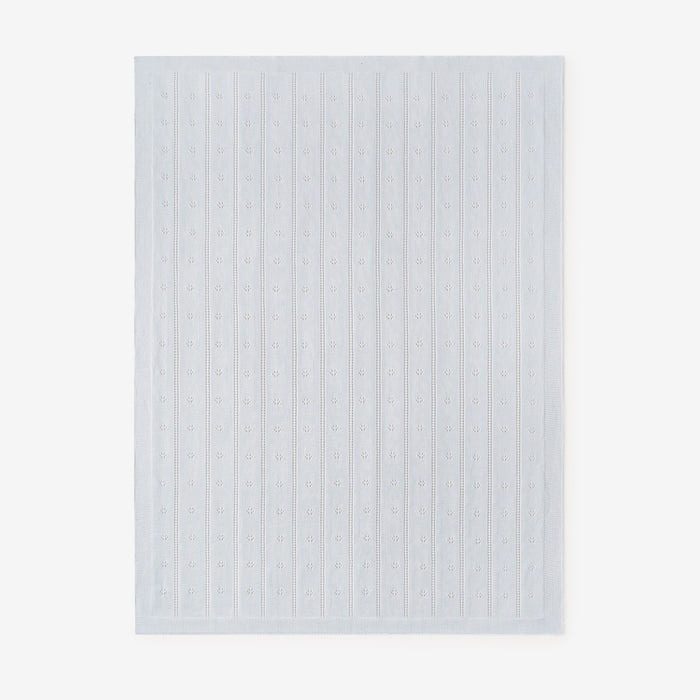 Pale Blue Pointelle Knit Baby Blanket