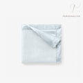 Pale Blue Satin Trim Flannel Fleece Baby Security Blanket