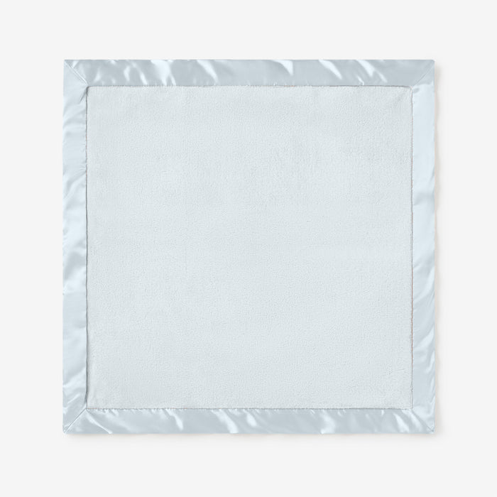 Pale Blue Satin Trim Flannel Fleece Baby Security Blanket