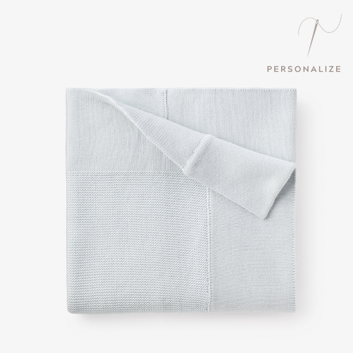 Pale Blue Sofia + Finn Knit Baby Blanket