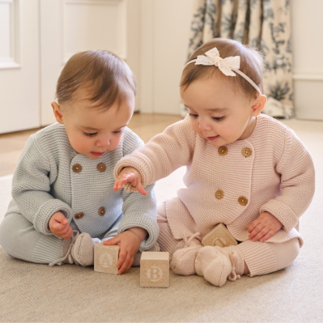 Pale Pink Fine Knit Cotton Baby Pant