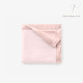 Pale Pink Satin Trim Flannel Fleece Baby Security Blanket