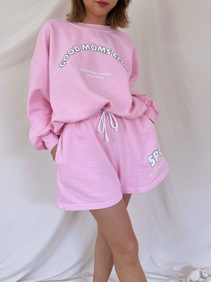 Peach Good Moms Club Sweatshirt - Sun Peony Coconut