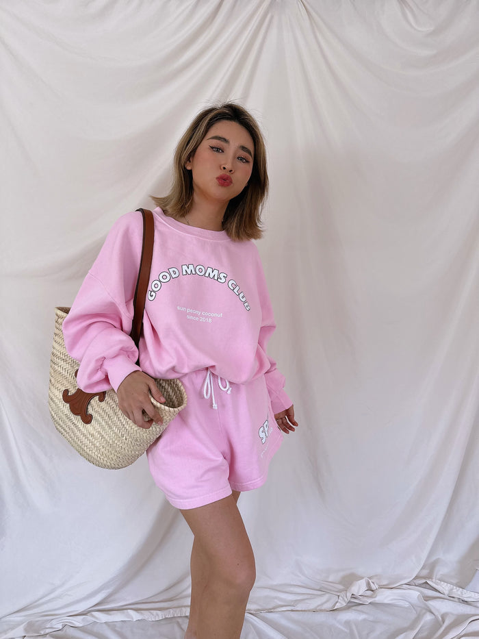 Peach Good Moms Club Sweatshirt - Sun Peony Coconut