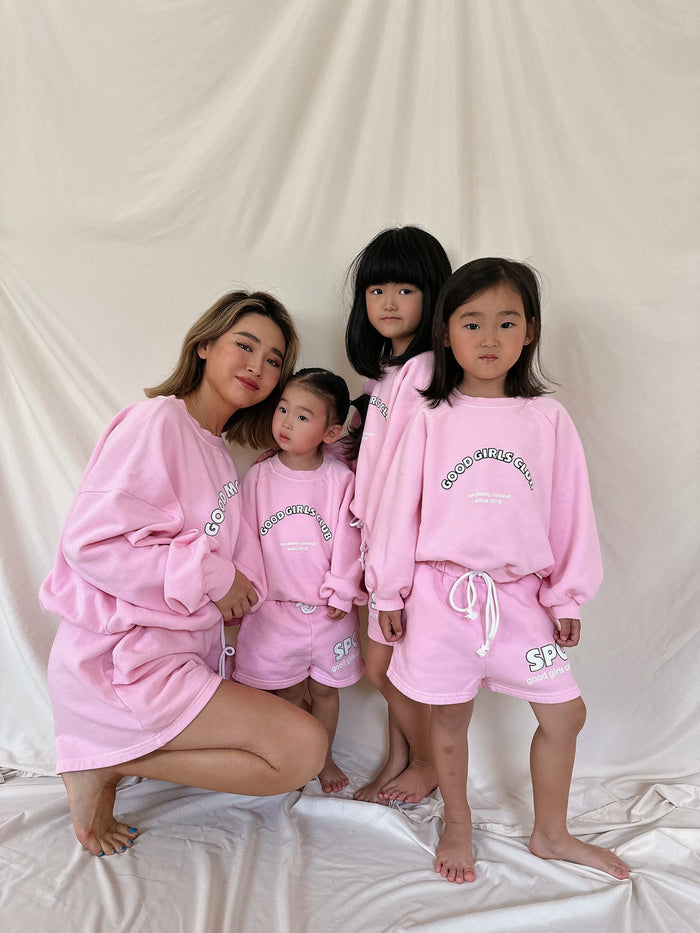 Peach Good Moms Club Sweatshirt - Sun Peony Coconut