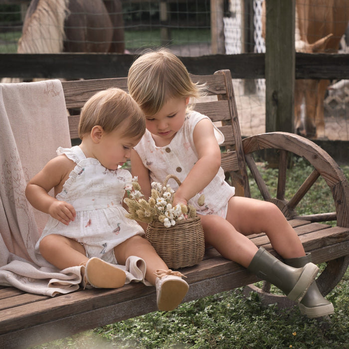Petite Farmstead Organic Cotton Sunsuit
