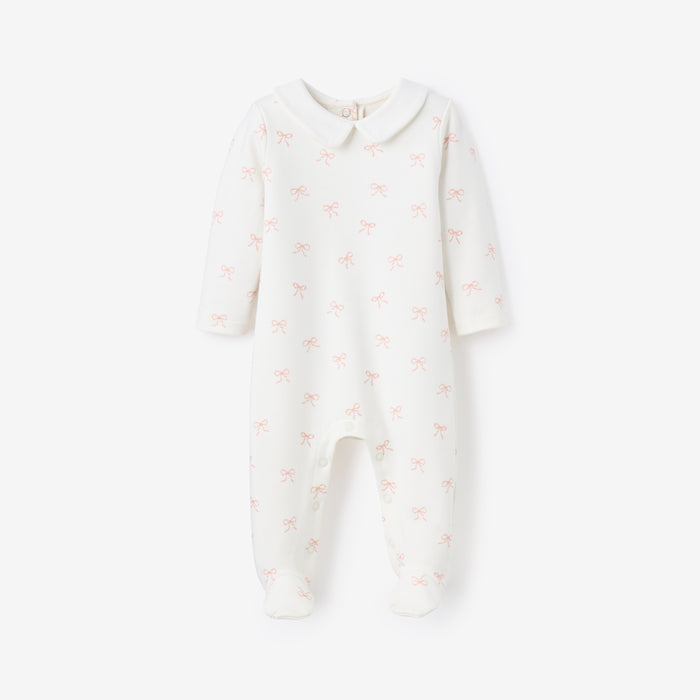Pink Bow Double Knit Peter Pan Collar Jumpsuit