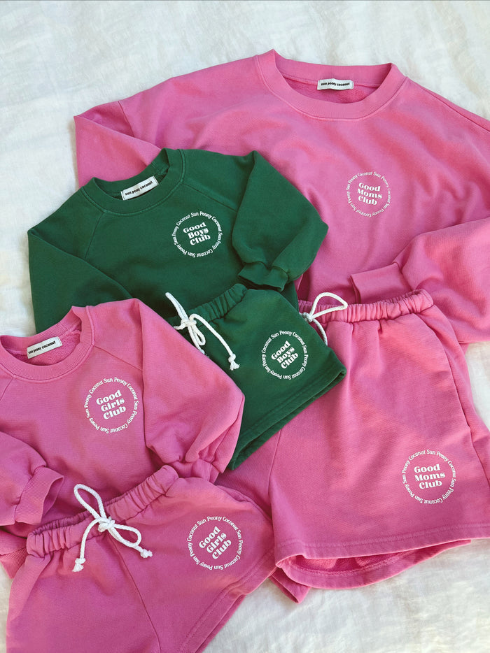 (PRE-ORDER)PINK GOOD MOMS CLUB SHORT - Sun Peony Coconut