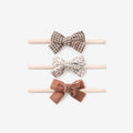 Plaid, Berry, & Velvet Bow Headband Set 3 pk