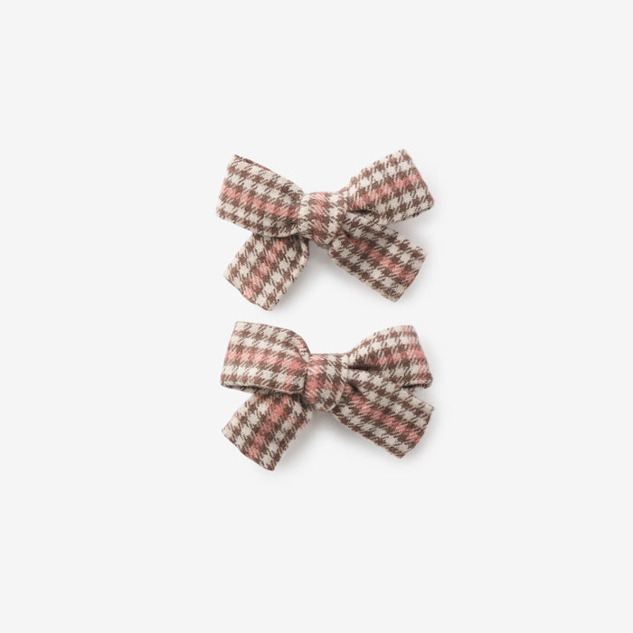 Plaid Bow Clip Set