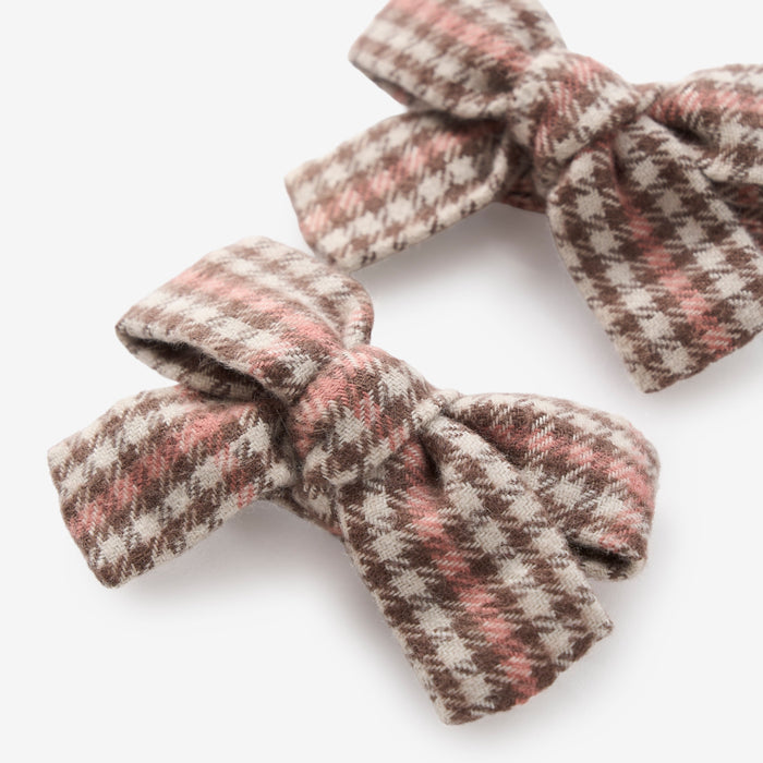 Plaid Bow Clip Set