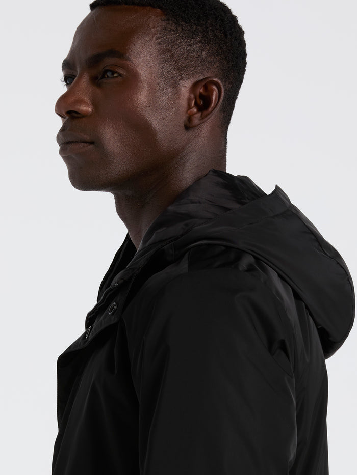 Plainweave Insulated Hooded Jacket (Black)
