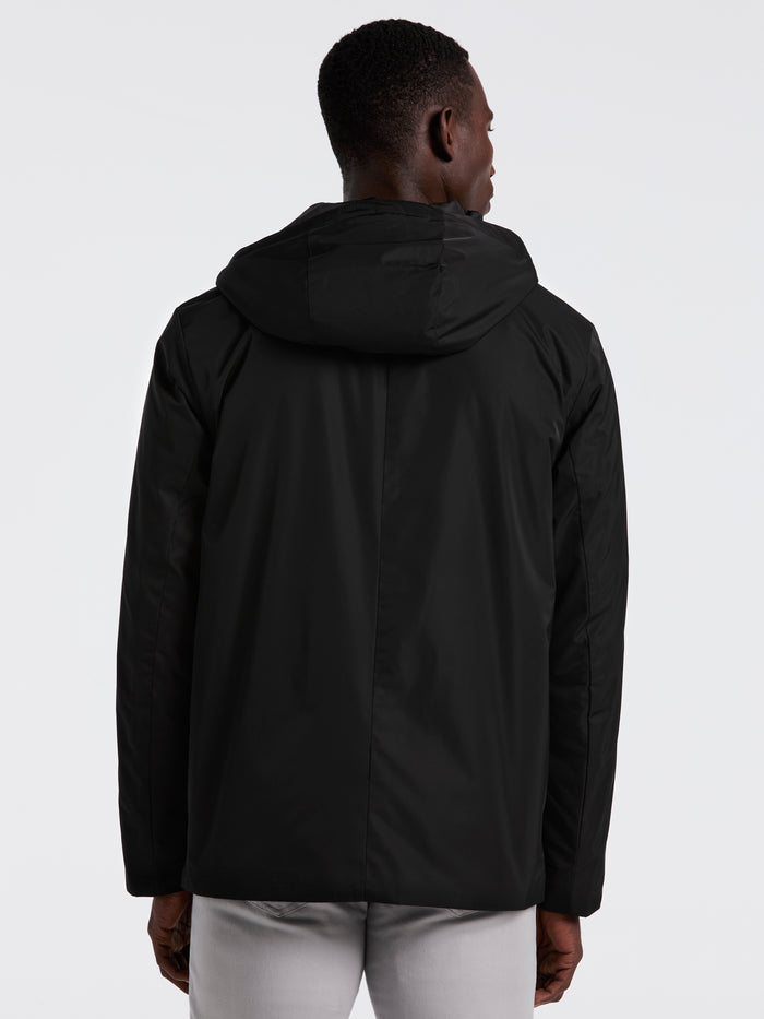 Plainweave Insulated Hooded Jacket (Black)