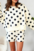 Polka Dot Looks Pullover Drawstring Shorts Sets (S-XL)